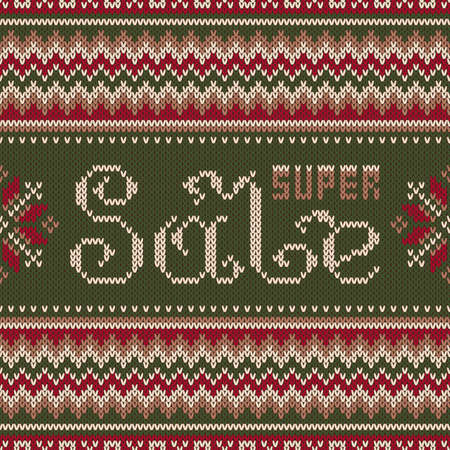 Seamless Pattern on the Wool Knitted Texture. EPS availableのイラスト素材