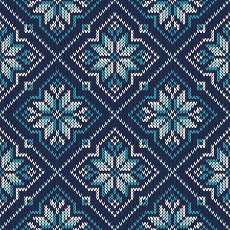 Seamless Knitted Pattern. Fair Isle Style Knitting Sweater Design.のイラスト素材