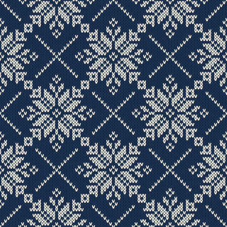 Seamless Knitted Pattern. Fair Isle Style Knitting Sweater Design.のイラスト素材