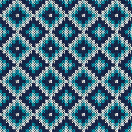 Seamless Knitting Pattern. Fair Isle Style Knitted Sweater Design.のイラスト素材