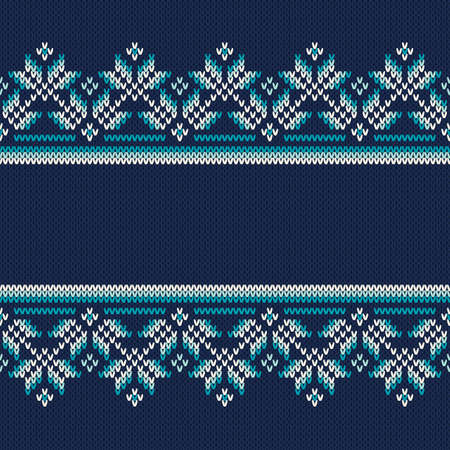 New Year Background with a Place for Text. Traditional Fair Isle Style Seamless Knitted Pattern.のイラスト素材