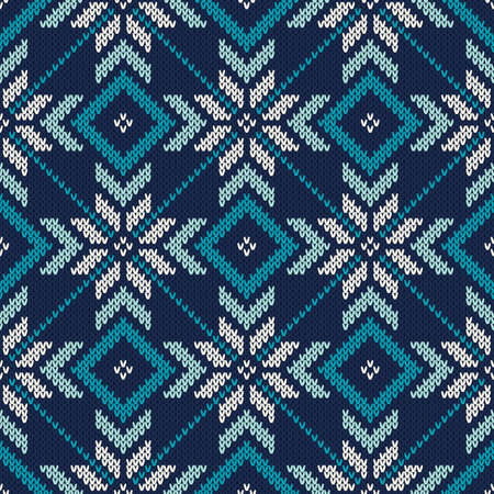 Winter Holiday Fair Isle Knitted Pattern. Knitted Sweater Designのイラスト素材