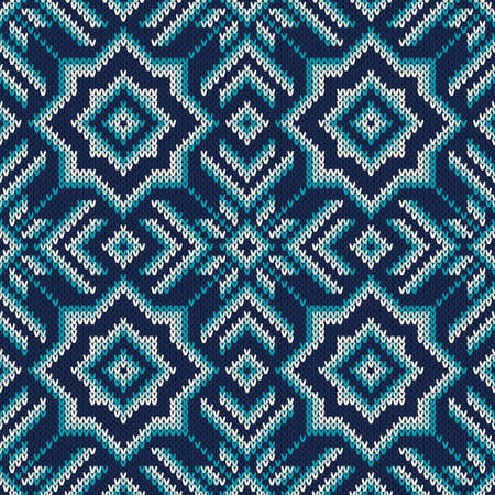 Winter Holiday Fair Isle Knitted Pattern. Knitted Sweater Designのイラスト素材