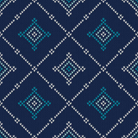 Seamless Knitted Pattern. Vector Knitting Wool Textureのイラスト素材