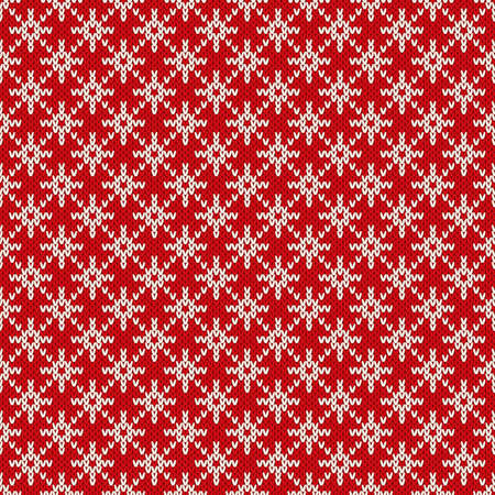 Winter Holiday Knitted Pattern with a Snowflakes.のイラスト素材