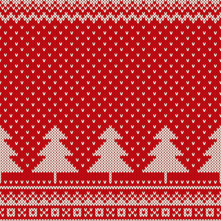 New Year 2018. Winter Holiday Seamless Knitted Pattern. Wool Knitting Textureのイラスト素材