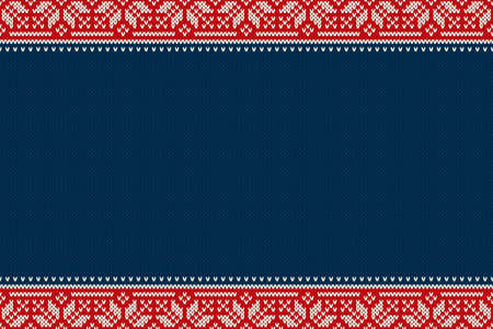 Seamless Knitted Pattern. Christmas and New Year Design Background with a Place for Text. Wool Knitting Texture Imitationのイラスト素材