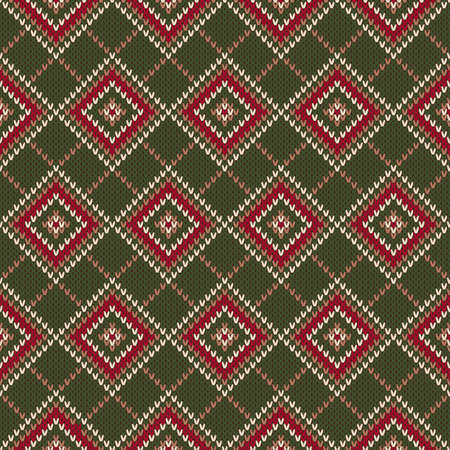 Knitting Wool Sweater Design. Scheme for Sweater Pattern Design or Cross Stitch Embroidery. Wool Knit Texture Imitation.のイラスト素材