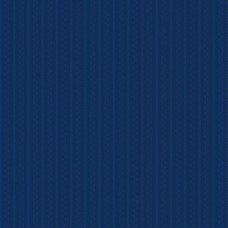 Abstract Striped Knitted Pattern. Vector Seamless Knit Texture with Shades of Blue Colors.のイラスト素材