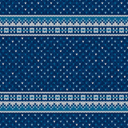Winter Holiday Knitted Background with a Place for Text. Wool Knit Sweater Texture Imitation with Shades of Blue Colors.のイラスト素材