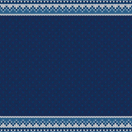Winter Holiday Knitted Background with a Place for Text. Wool Knit Sweater Melange Texture Imitation with Shades of Blue Colors.のイラスト素材
