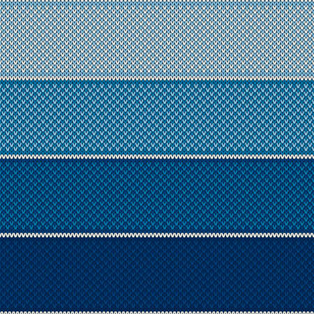 Abstract Striped Knitted Sweater Pattern. Vector Seamless Background with Shades of Blue Colors. Wool Knit Texture Imitation.のイラスト素材
