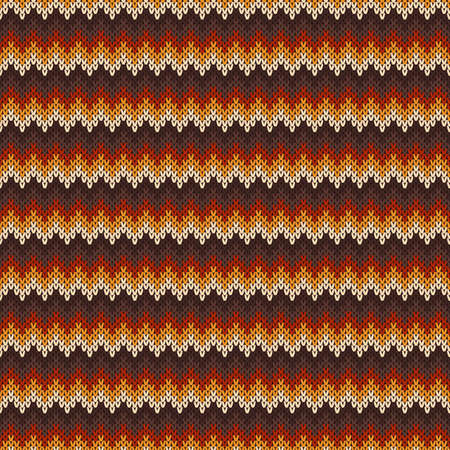 Chevron Abstract Knitted Sweater Pattern. Vector Seamless Background. Wool Knit Texture Imitation.のイラスト素材