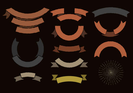 Vintage colored ribbons and banners, are suitable for coats of arms .のイラスト素材