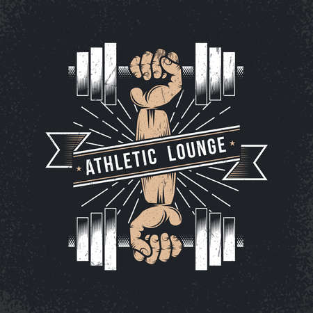 Fitness - arms with dumbbells. Textures on a separate layer.のイラスト素材