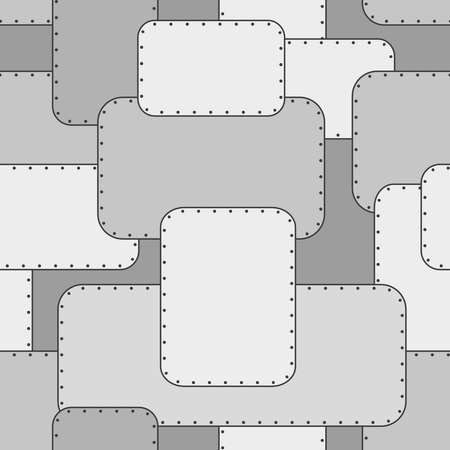 Seamless pattern - metal sheets with rivets. Vector illustration.のイラスト素材