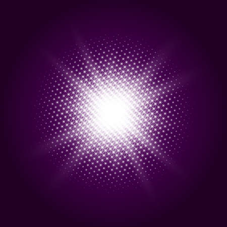 The effect of a ball of bright, luminous stars with transparent background. For example on purple gradient.のイラスト素材