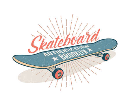 Skateboarding retro emblem designのイラスト素材