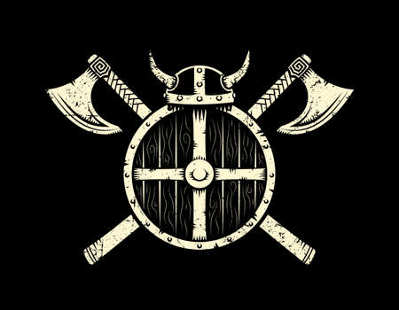 Viking warrior emblemのイラスト素材