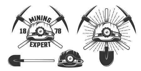 Mining vintage emblemのイラスト素材