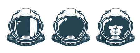 Astronaut helmet - vintage setのイラスト素材