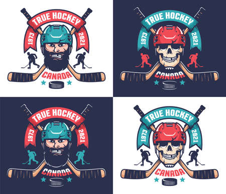 Hockey club emblem in vintage styleのイラスト素材