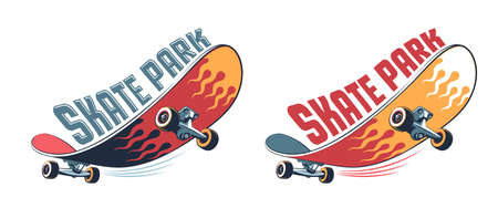 Skateboard vintage cartoon logoのイラスト素材