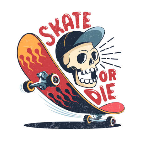 Skate or die retro logoのイラスト素材