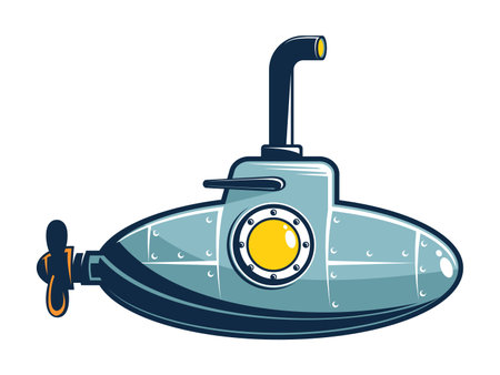 Retro small submarineのイラスト素材