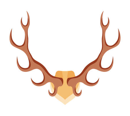 Deer antlers are a hunter trophy in cartoon styleのイラスト素材