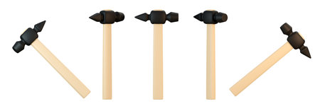 3d hammer from different angles.の写真素材