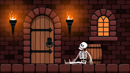 Door in the castle roomのイラスト素材