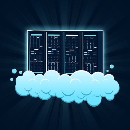 Group of server racks on the cloudのイラスト素材
