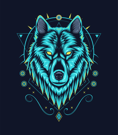 The dark wolf illustration design.のイラスト素材