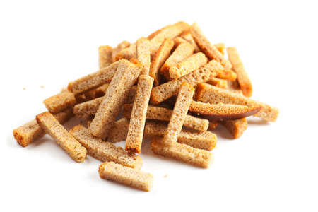 A heap of dried bread pieces