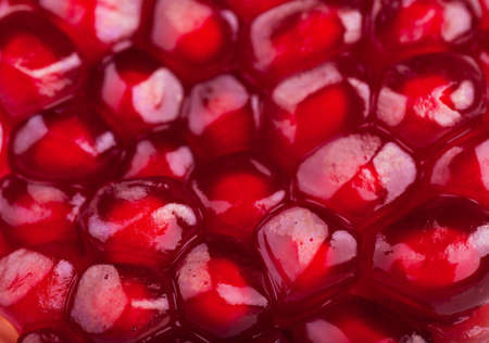 Macro view of ripe seeds of pomegranateの写真素材