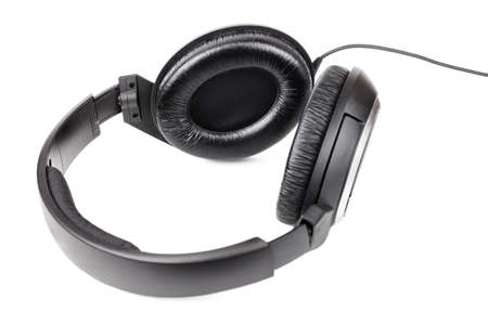 Professional headphones isolated over white backgroundの写真素材