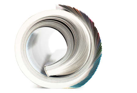 Selective focus image of magazine in profileの写真素材
