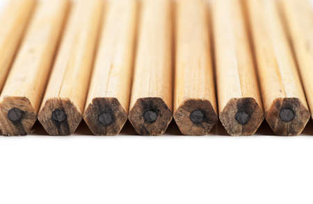Macro view of group of lead pencilsの写真素材