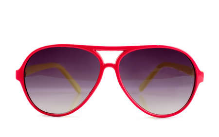 Closeup view of sunglasses isolated over white backgroundの写真素材