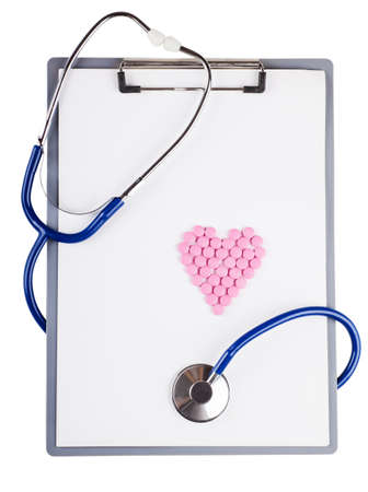 Blank sheet and stethoscopeの写真素材