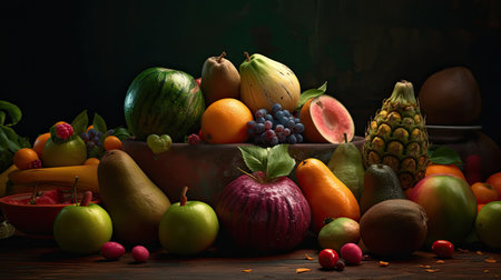 still life  Vegetables, Fruits and other foodstuffsの素材