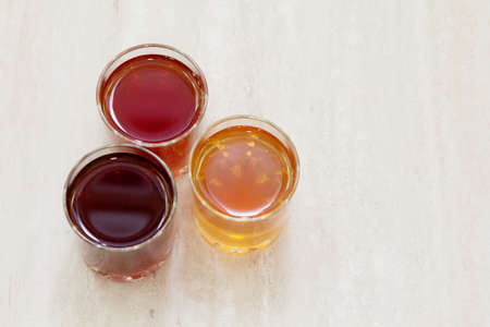 Kombucha, Blueberry and apricot drinkの写真素材