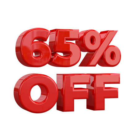 65% off on white background, special offer, great offer, sale. sixty five Percent Off Promotional...