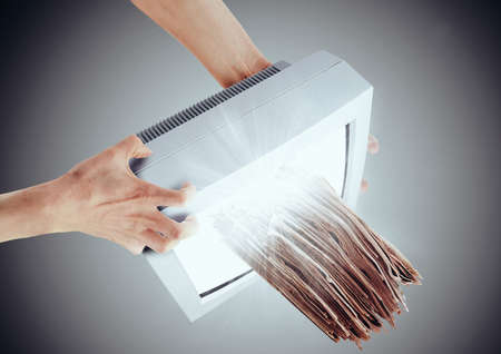 Computer junk thrown away. Concept of junk and over-archival storageの写真素材