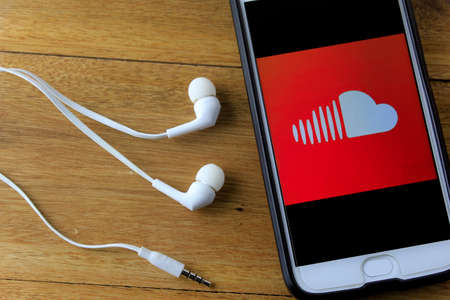 Rio De Janeiro, Brazil - November 23, 2019: SoundCloud logo on the mobile phone screen. It is an...