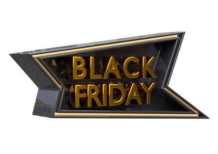 stylish promotional stamp from Black Friday isolated on white background. 3D rendering