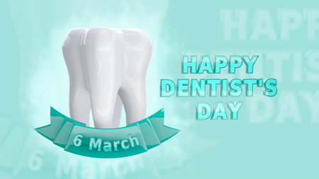 Poster 6 March Happy Dentists Day for advertising campaigns. 3D renderingの写真素材