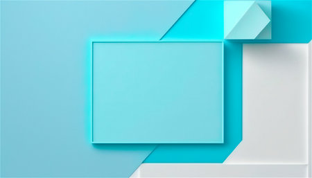Pastel blue empty paper texture background template, banner for advertising. Rectangular geometric shapes. Copy space. space for text. AI generated. graphic resourcesの素材