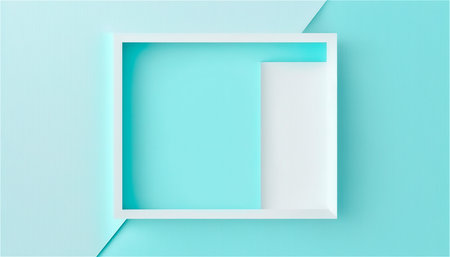 Pastel blue empty paper texture background template, banner for advertising. Rectangular geometric shapes. Copy space. space for text. AI generated. graphic resourcesの素材